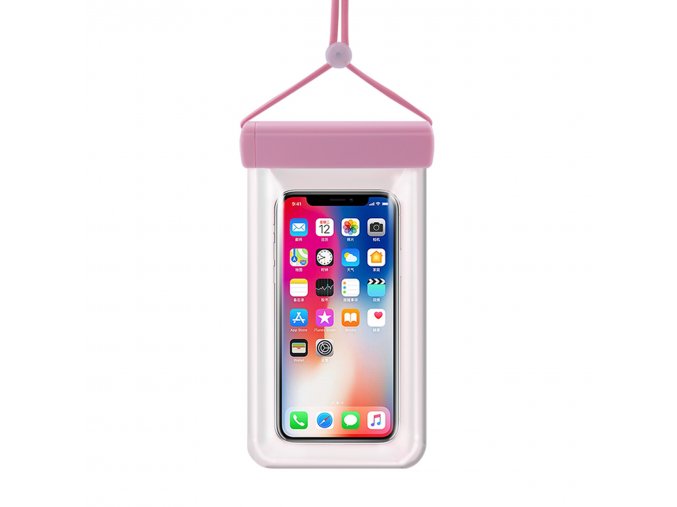 eng pl Waterproof phone case 115 mm x 220 mm pool beach bag light pink 148697 1