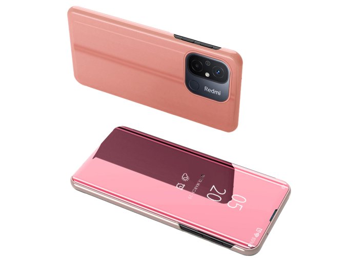 59303 clear view case pro xiaomi redmi 11a poco c55 redmi 12c flip cover pink