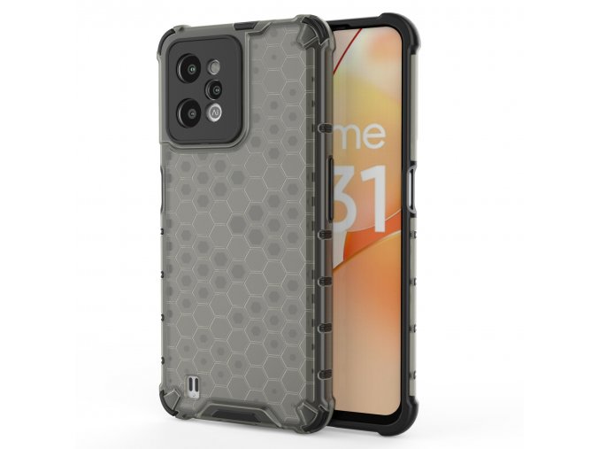 59078 honeycomb case armored cover with a gel frame realme c31 black
