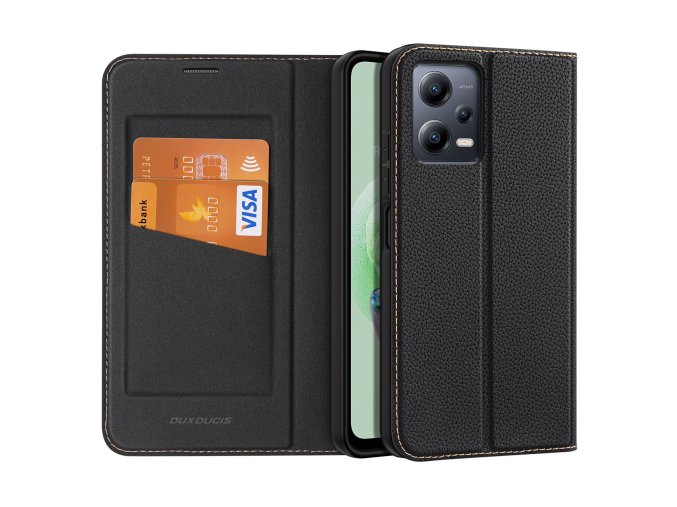 59030 pouzdro dux ducis skin x2 pro xiaomi redmi note 12 5g poco x5 5g cover flip wallet stand black