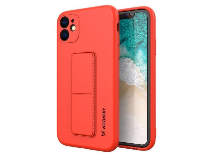 59252 wozinsky kickstand case silicone stand cover for samsung galaxy a51 red