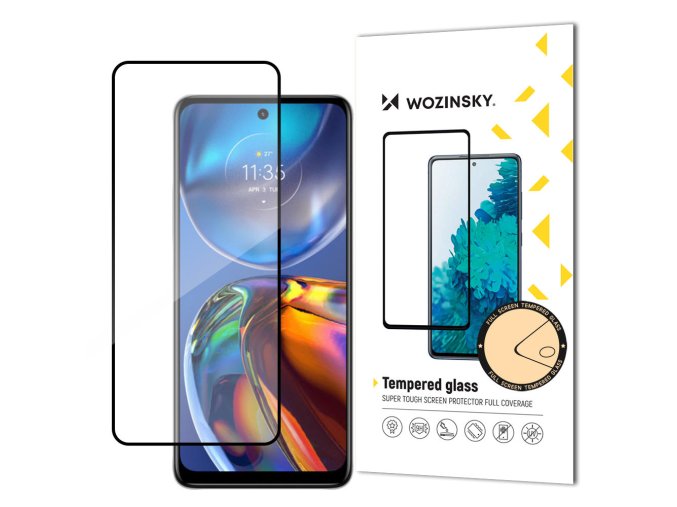 58919 wozinsky super durable full glue tempered glass full screen with frame case friendly motorola moto e32 black