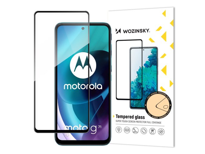 59657 wozinsky tempered glass full glue super tough screen protector full coveraged with frame case friendly for motorola moto g71 5g black