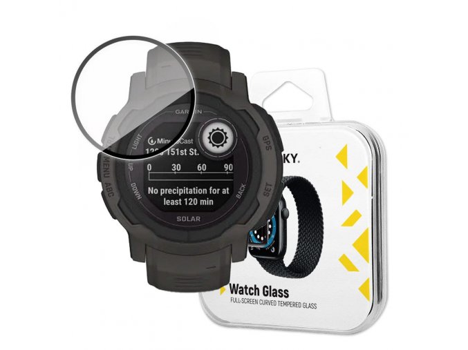 59957 wozinsky watch glass hybrid glass for garmin instinct 2s black