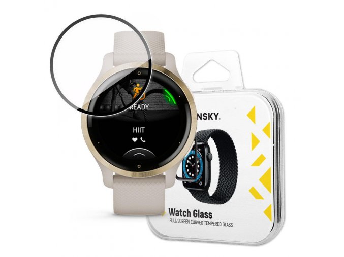 59687 wozinsky watch glass hybrid glass for garmin venu black