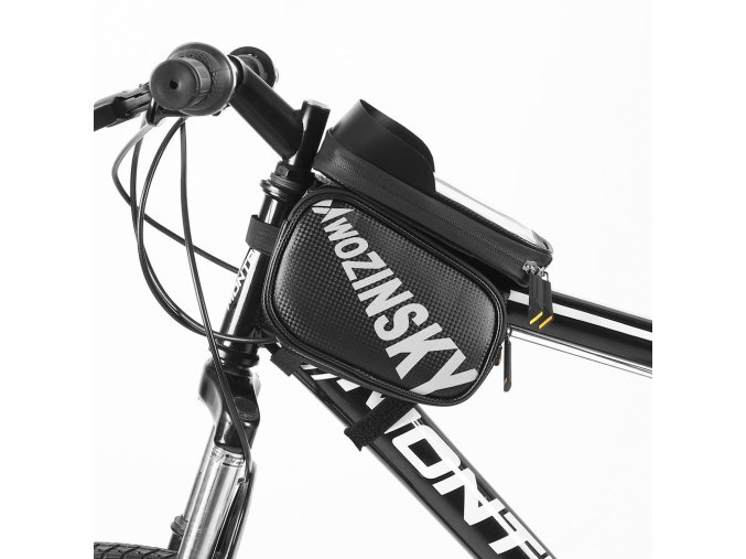 62873 wozinsky frame bike bag with phone case 1 5l black wbb21bk