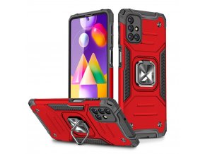 49335 wozinsky armor kryt s prstynkem na samsung galaxy m31s cervene