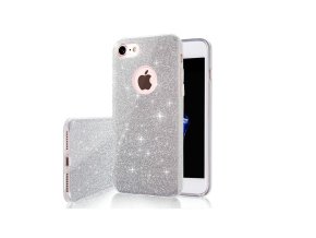 56874 glitter 3in1 case for iphone 7 8 se 2020 se 2022 silver