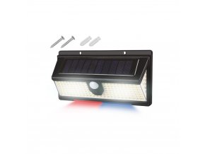 58272 solar wall lamp 172 led smd white 18 smd blue red 2000lm pir ip65 2400mah