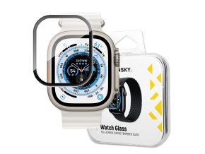 59543 wozinsky celoplosne tvrzene sklo apple watch ultra 49mm 9h celoobrazovkove tvrzene sklo s cernym ramem