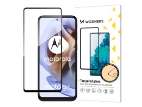 58916 wozinsky tempered glass full glue super tough screen protector full coveraged with frame case friendly for motorola moto g41 g31 black