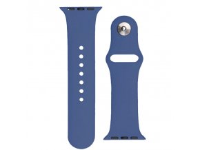 61793 silikonovy reminek s knoflikovou sponou aps pro apple watch 8 7 6 5 4 3 2 se 41 40 38mm tmave modry