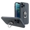 eng pl Ring Case silicone case with finger grip and stand for Samsung Galaxy A12 dark blue 75929 1