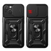 63921 5 hybrid armor camshield case se stojankem a krytem fotoaparatu pro iphone 15 plus cerne