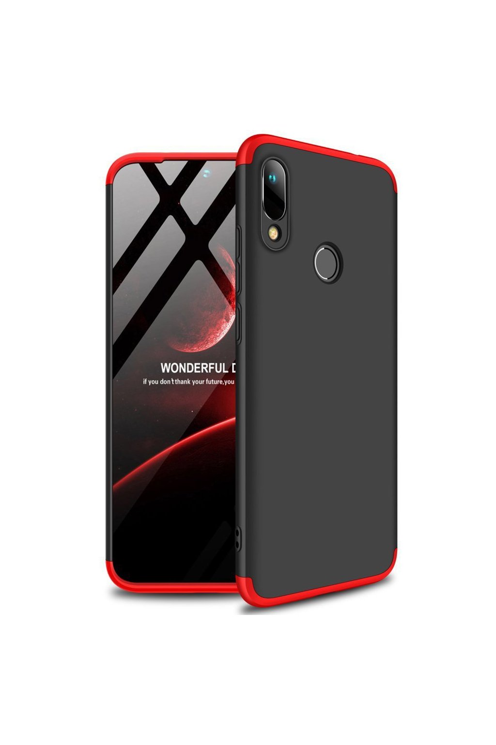 eng pl GKK 360 Protection Case Front and Back Case Full Body Cover Huawei Y6 2019 black red 50067 1