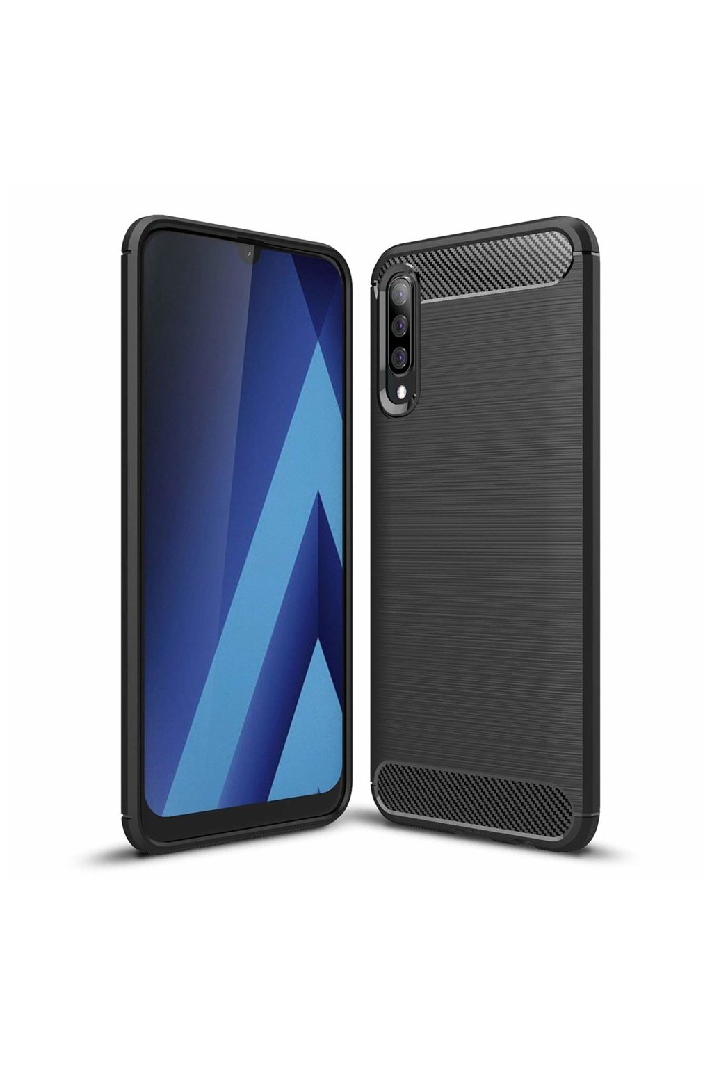 eng pl Carbon Case Flexible Cover TPU Case for Samsung Galaxy A50 black 49021 1