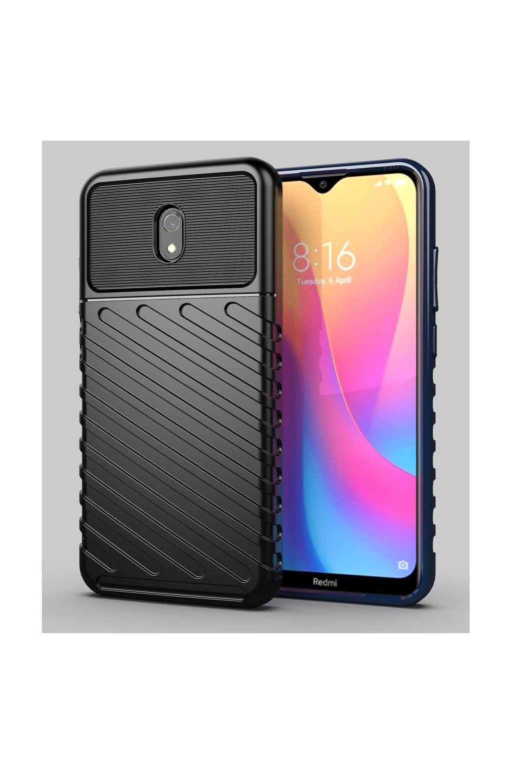 eng pl Thunder Case Flexible Tough Rugged Cover TPU Case for Xiaomi Redmi 8A black 56380 1