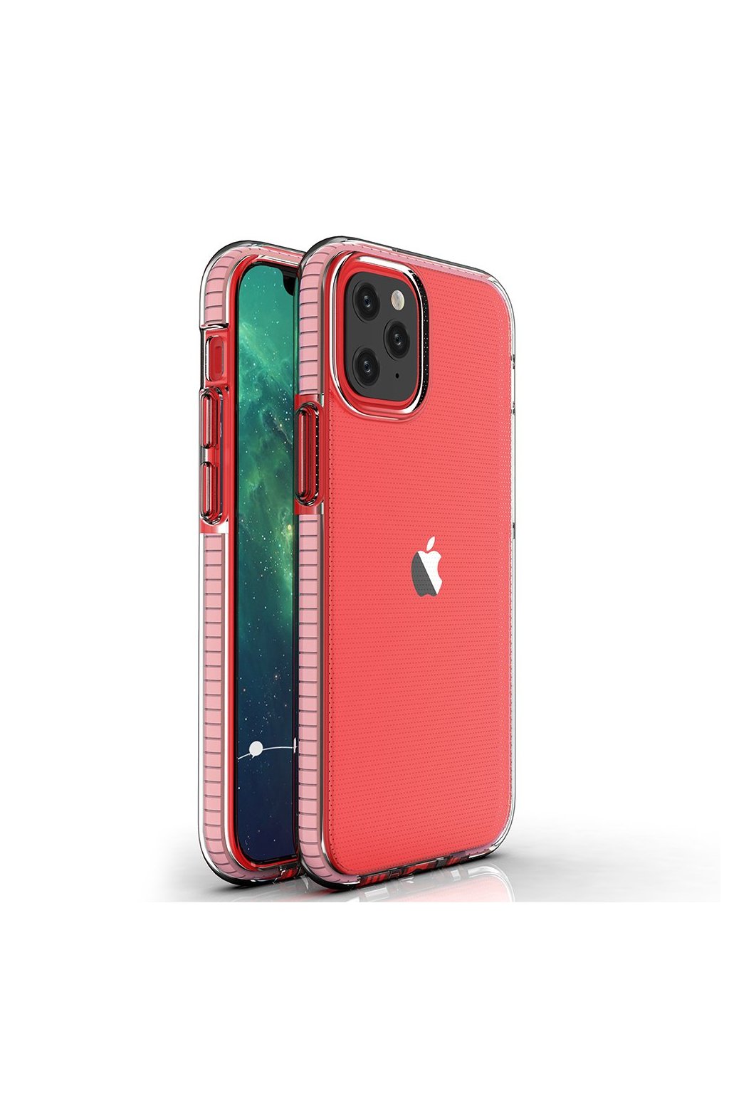 eng pl Spring Case clear TPU gel protective cover with colorful frame for iPhone 12 Pro iPhone 12 light pink 63321 1