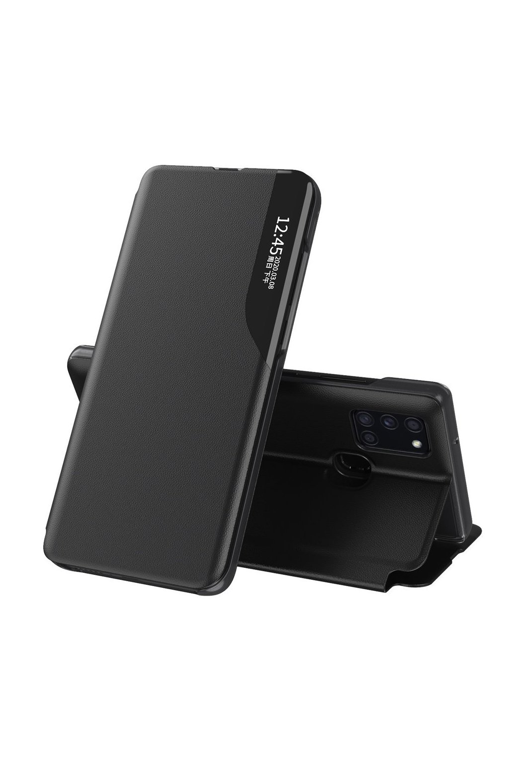 eng pl Eco Leather View Case elegant bookcase type case with kickstand for Samsung Galaxy A21S black 63605 1