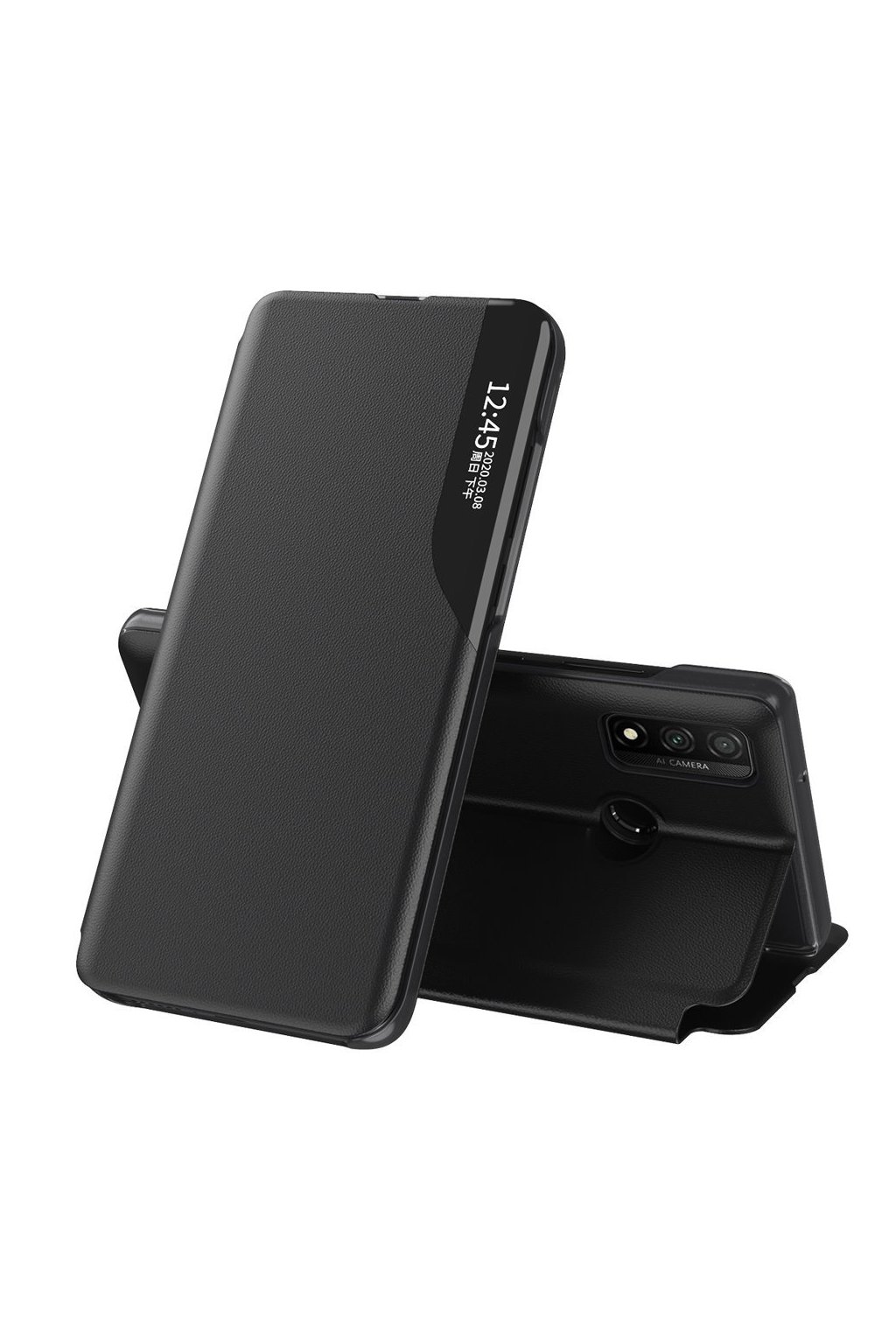 eng pl Eco Leather View Case elegant bookcase type case with kickstand for Huawei P Smart 2021 black 66103 1