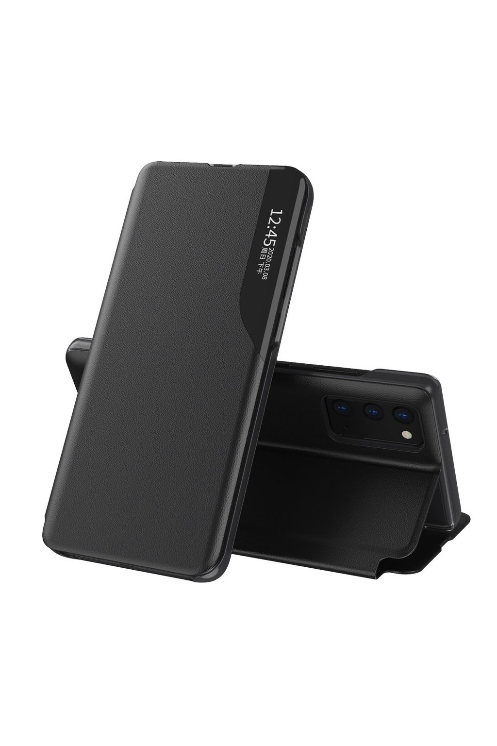 eng pl Eco Leather View Case elegant bookcase type case with kickstand for Samsung Galaxy A02s black 66614 1