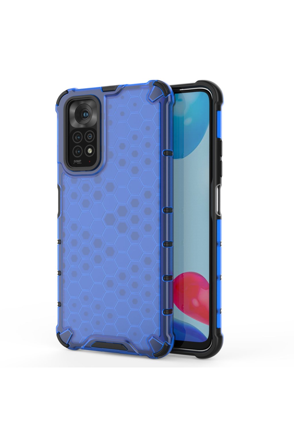 eng pl Honeycomb case armored cover with a gel frame for Xiaomi Redmi Note 11S Note 11 blue 89000 1