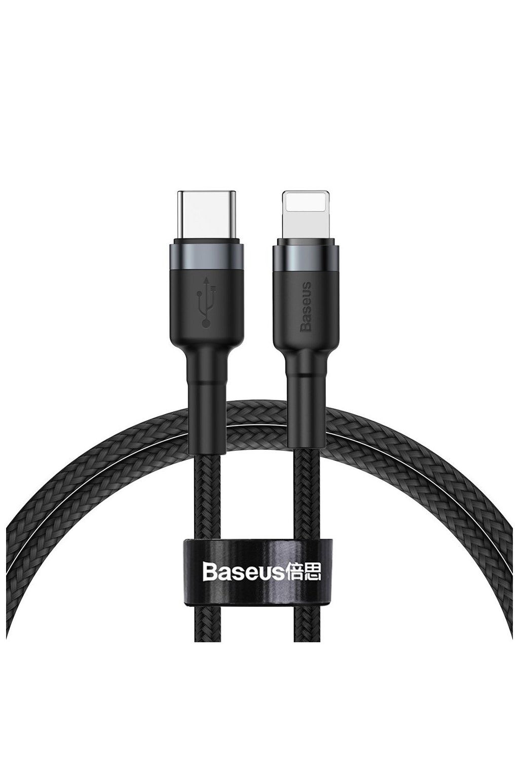 eng pl Baseus Cafule Cable durable nylon cable USB Type C PD Lightning 18W QC3 0 1m black gray CATLKLF G1 52262 1