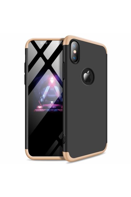 eng pl 360 Protection Front and Back Case Full Body Cover iPhone XR black gold logo hole 45690 1