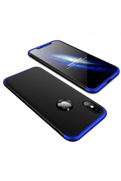360 oboustranný kryt na Iphone X černo modrý
