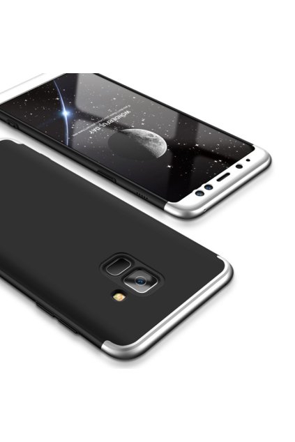 oboustranný kryt 360 na samsung A6 stříbrnočerný tit