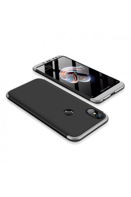 360 oboustranný kryt na Xiaomi redi Note 5 stříbrno černý