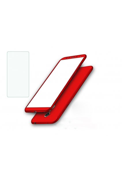 14793 3 360 oboustranny kryt s tvrzenym sklem na huawei p10 lite cerveny