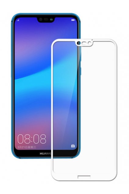 3D Tvrzené sklo na Huawei P20 lite bílé
