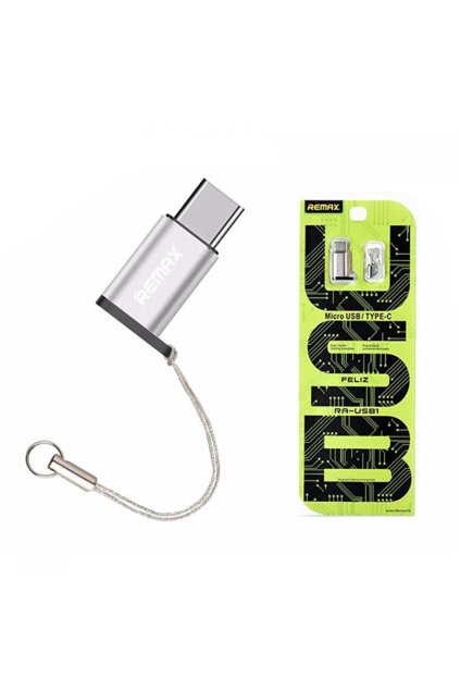adapter micro usb USB C remax stříbrný