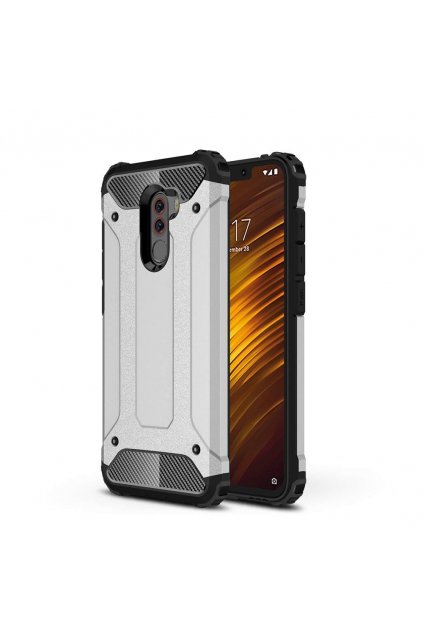 eng pl Hybrid Armor Case Tough Rugged Cover for Xiaomi Pocophone F1 silver 46251 1