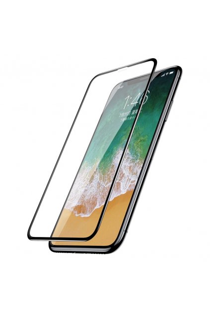 eng pl Baseus iPhone X 0 3mm Silk screen All screen Tempered Glass Film Black SGAPIPHX KC01 48207 1