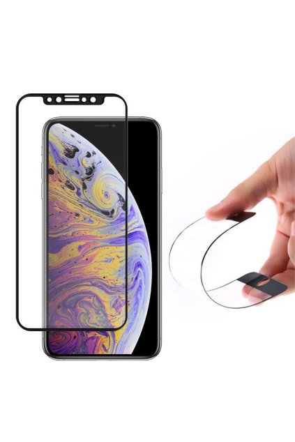 eng pl Wozinsky Full Cover Flexi Nano Glass Hybrid Screen Protector with frame for iPhone XS Max black 45168 1