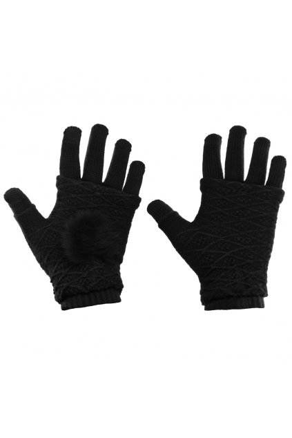 eng pl Touchscreen Winter Gloves 2in1 Striped and Fingerless Gloves Wrist Warmers black 27072 6