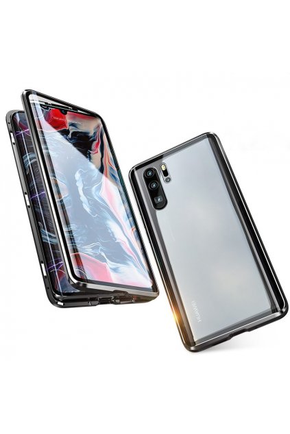 eng pl Wozinsky Full Magnetic Case Full Body Front and Back Cover tempered glass for Huawei P30 Pro black transparent 50436 1