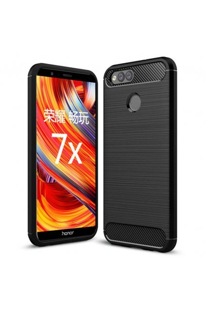 Carbon Case Flexible Cover TPU Case for Huawei Honor 7X black