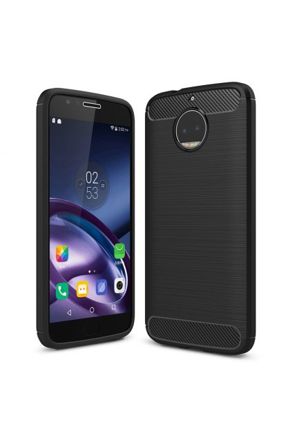 Carbon Case Flexible Cover TPU Case for Motorola Moto G5S black