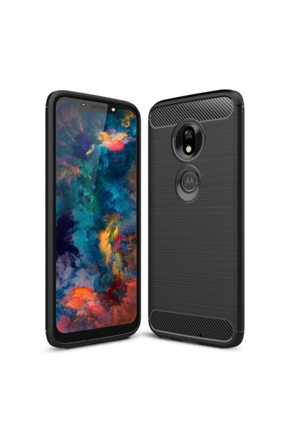 eng pl Carbon Case Flexible Cover TPU Case for Motorola Moto G7 Play black 48414 1