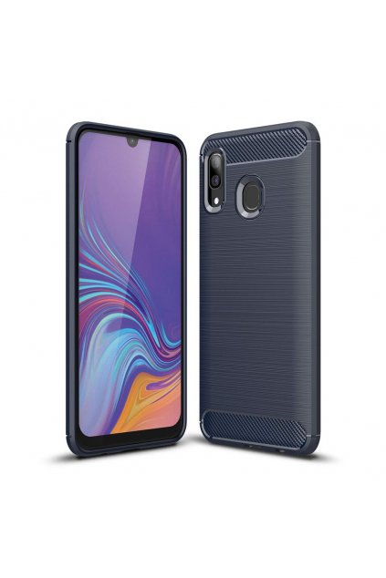eng pl Carbon Case Flexible Cover TPU Case for Samsung Galaxy A40 blue 50240 1