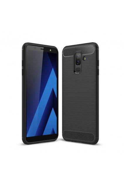 Matný carbon styl kryt na Samsung Galaxy A6 plus černý titulka