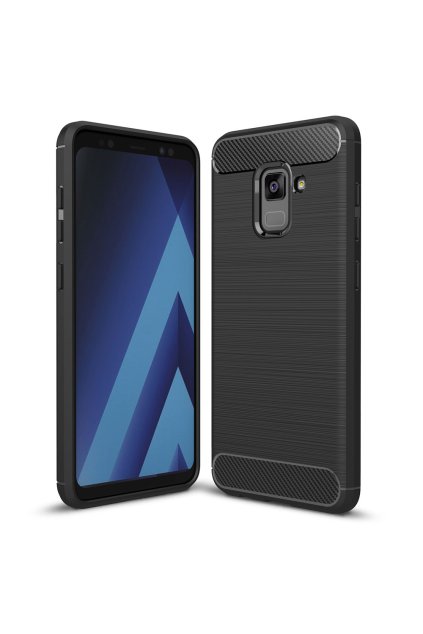 Carbon Case Flexible Cover TPU Case for Samsung Galaxy A8 2018 A530 black