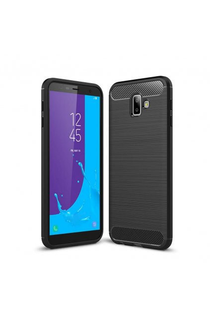 eng pl Carbon Case Flexible Cover TPU Case for Samsung Galaxy J6 Plus 2018 J610 black 45518 1