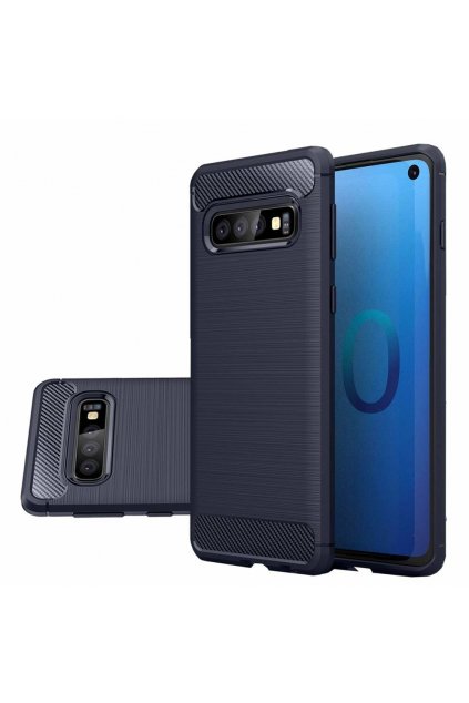 eng pl Carbon Case Flexible Cover TPU Case for Samsung Galaxy S10 blue 47082 1