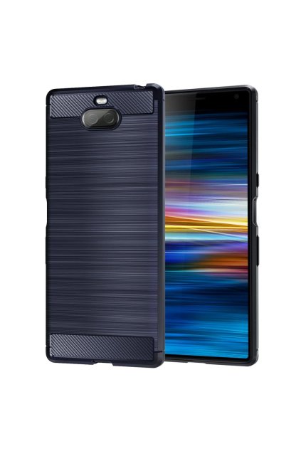 eng pl Carbon Case Flexible Cover TPU Case for Sony Xperia XA3 blue 50251 1