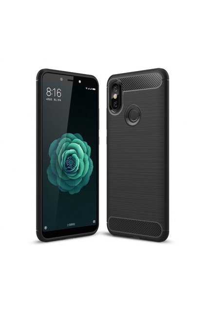 eng pl Carbon Case Flexible Cover TPU Case for Xiaomi Mi A2 Mi 6X black 42476 1