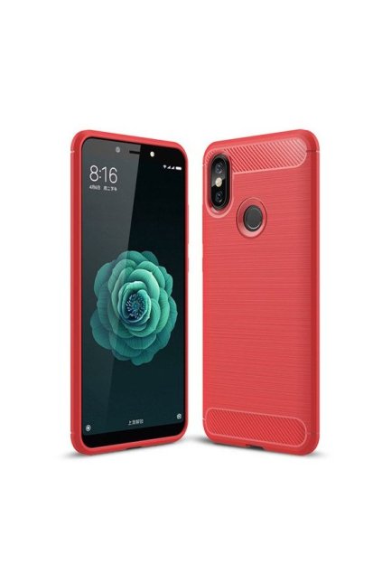 eng pl Carbon Case Flexible Cover TPU Case for Xiaomi Mi A2 Mi 6X red 42478 1